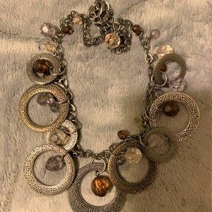 Retired Premier Designs #20217 - BOTTEGA - Amber, Rust, Gold Beaded 16" Necklace